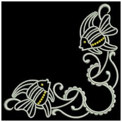 Heirloom Fish Corner 03(Md) machine embroidery designs