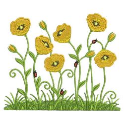 Spring Ladybugs 02(Lg) machine embroidery designs