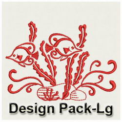 Redwork Tropical Fish(Lg) machine embroidery designs