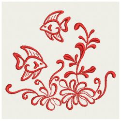 Redwork Tropical Fish 01(Md) machine embroidery designs
