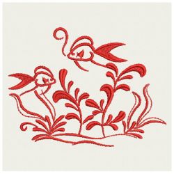 Redwork Tropical Fish 06(Lg) machine embroidery designs