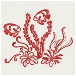 Redwork Tropical Fish 08(Sm) machine embroidery designs