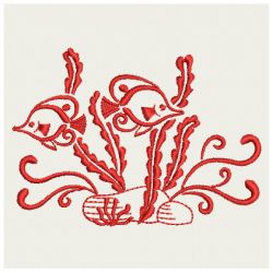 Redwork Tropical Fish 09(Sm) machine embroidery designs