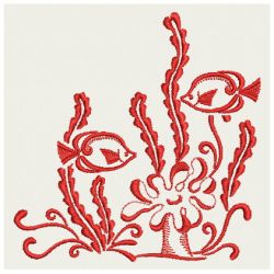 Redwork Tropical Fish 10(Md) machine embroidery designs