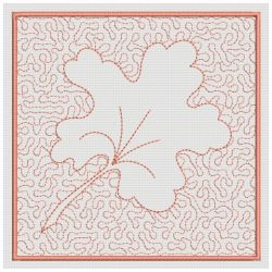 Trapunto Leaves Quilt Blocks 03(Sm)