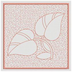 Trapunto Leaves Quilt Blocks 20(Sm) machine embroidery designs