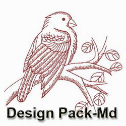 Redwork Birds(Md) machine embroidery designs
