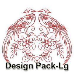 Redwork Fancy Birds(Lg) machine embroidery designs