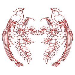 Redwork Fancy Birds 02(Md) machine embroidery designs