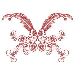 Redwork Fancy Birds 04(Md) machine embroidery designs