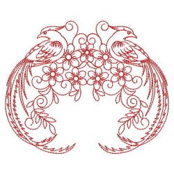 Redwork Fancy Birds 05(Lg) machine embroidery designs