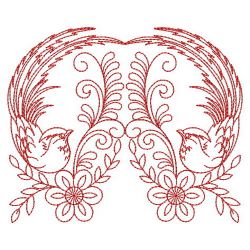 Redwork Fancy Birds 08(Lg) machine embroidery designs