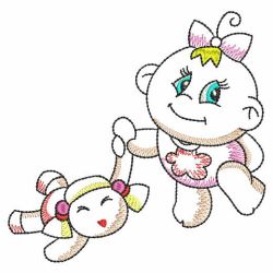 Vintage Girl Babies 05(Md) machine embroidery designs