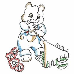 Vintage Gardening Bears 09(Md) machine embroidery designs