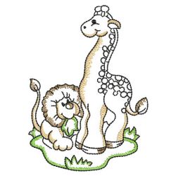 Vintage Giraffes 02(Md) machine embroidery designs