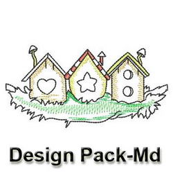 Vintage Birdhouses Borders(Md) machine embroidery designs