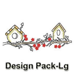 Vintage Birdhouses Borders(Lg) machine embroidery designs