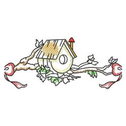 Vintage Birdhouses Borders 07(Lg) machine embroidery designs