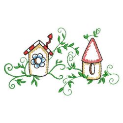 Vintage Birdhouses Borders 10(Md) machine embroidery designs