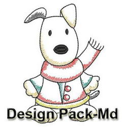 Vintage Sweet Puppy Winter Time(Md) machine embroidery designs