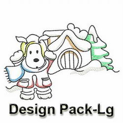 Vintage Sweet Puppy Winter Time(Lg) machine embroidery designs
