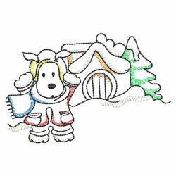Vintage Sweet Puppy Winter Time 01(Sm) machine embroidery designs