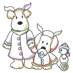 Vintage Sweet Puppy Winter Time 04(Sm) machine embroidery designs