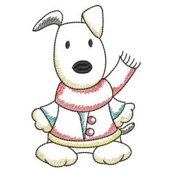 Vintage Sweet Puppy Winter Time 08(Sm) machine embroidery designs