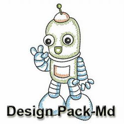 Vintage Robots(Md) machine embroidery designs