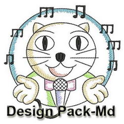 Vintage Singing Cats(Md) machine embroidery designs