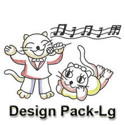 Vintage Singing Cats(Lg) machine embroidery designs