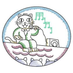 Vintage Singing Cats 04(Md) machine embroidery designs