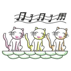 Vintage Singing Cats 07(Sm) machine embroidery designs