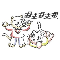 Vintage Singing Cats 08(Lg) machine embroidery designs