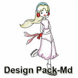 Vintage Sport Girl(Md) machine embroidery designs