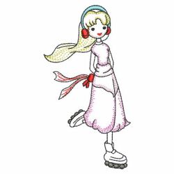 Vintage Sport Girl 01(Md) machine embroidery designs