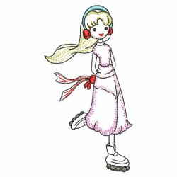 Vintage Sport Girl 01(Sm) machine embroidery designs