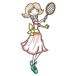 Vintage Sport Girl 04(Md) machine embroidery designs