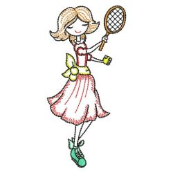 Vintage Sport Girl 04(Lg) machine embroidery designs