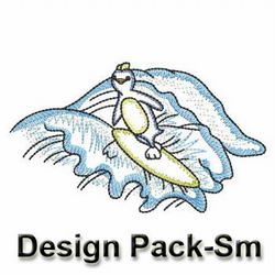 Vintage Surfing Penguins modular Borders(Sm) machine embroidery designs