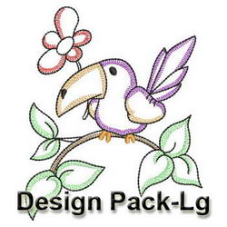 Vintage Sweet Toucans(Lg) machine embroidery designs
