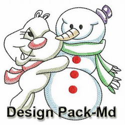 Vintage Winter Bears(Md) machine embroidery designs