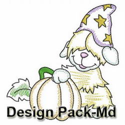 Vintage Halloween Puppies(Md) machine embroidery designs