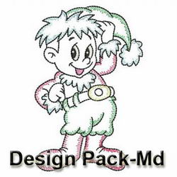 Vintage Santa Helpers(Md) machine embroidery designs