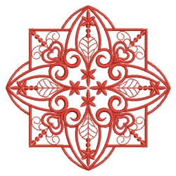 Fantasy Redwork Quilt 04(Sm)