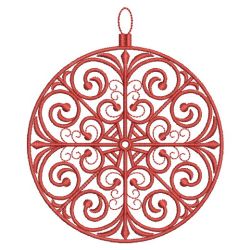 Redwork Christmas Ornaments Quilt 01(Sm)