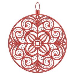 Redwork Christmas Ornaments Quilt 02(Sm)