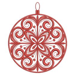 Redwork Christmas Ornaments Quilt 03(Sm) machine embroidery designs