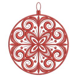Redwork Christmas Ornaments Quilt 03(Sm)