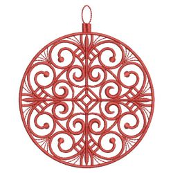 Redwork Christmas Ornaments Quilt 04(Sm)